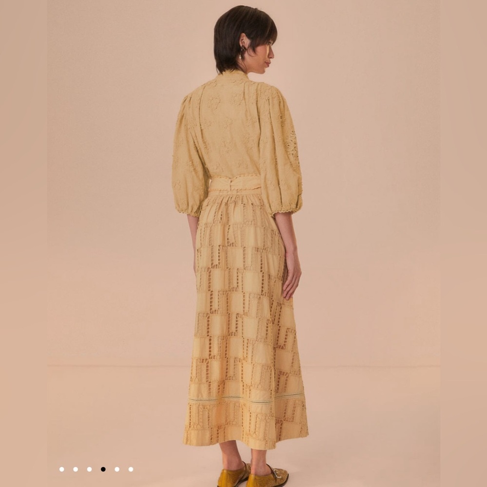 Farm Rio Sand Crochet Midi Skirt - Picture 8 of 9